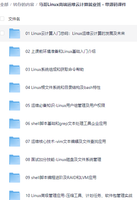 马哥 Linux 高端运维云计算就业班 – 带源码课件