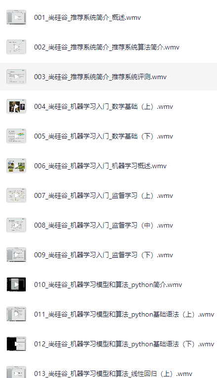 【尚硅谷】大数据机器学习和推荐系统 – 带源码课件