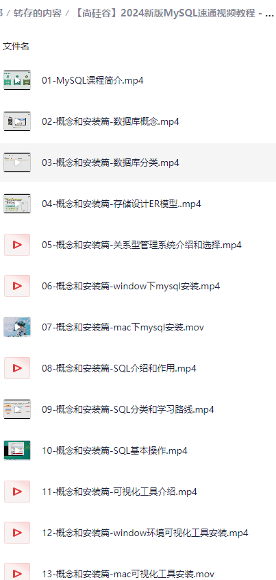 【尚硅谷】2024新版MySQL速通视频教程 – 带源码课件