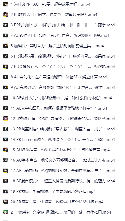 B站精品课《GenJi是真想教会你：PR+AU+AE全能剪辑师入门班》