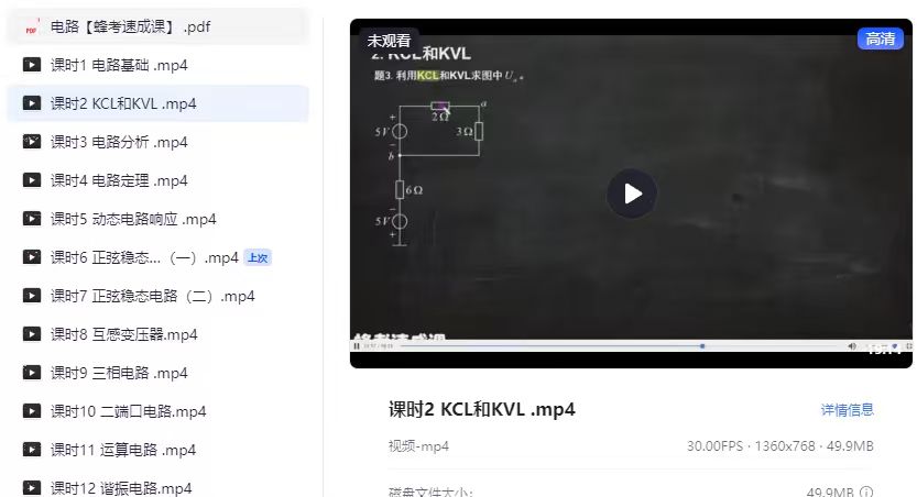 【考前突击速成课】新版电路类