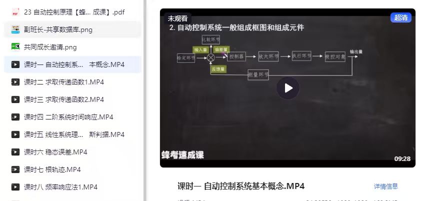 【考前突击速成课】新版蜂考 自动控制原理