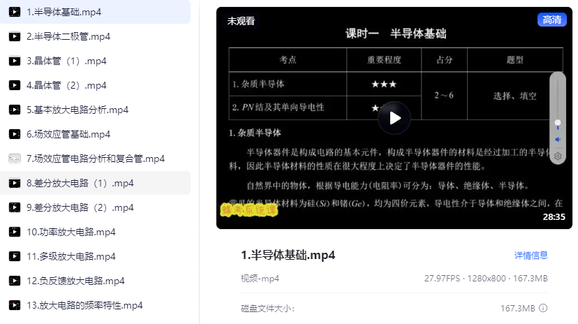 【大学系统课】07 模电系统课 (带答案)