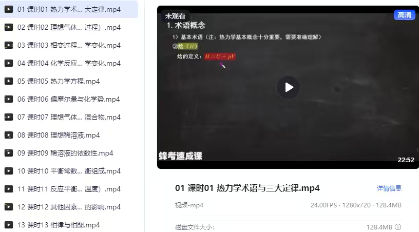 【考前突击速成课】物理化学